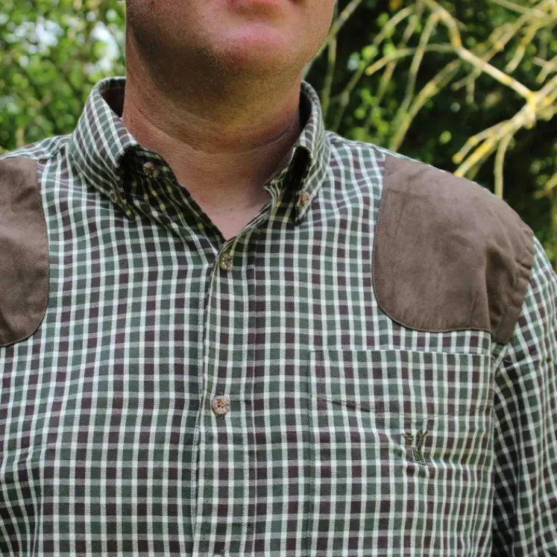Chemise ® Sologne vert marron*Percussion Hot