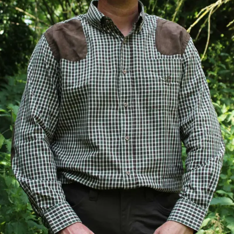 Chemise ® Sologne vert marron*Percussion Hot