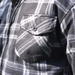 Chemise polaire à capuche 4 poches sherpa marron/rouge M à 3XL*Treeland Best