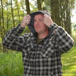 Chemise polaire à capuche 4 poches sherpa marron/rouge M à 3XL*Treeland Best