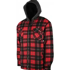 Chemise polaire à capuche 4 poches sherpa marron/rouge M à 3XL*Treeland Best