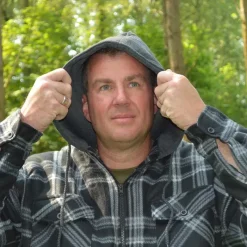 Chemise polaire à capuche 4 poches sherpa marron/rouge M à 3XL*Treeland Best