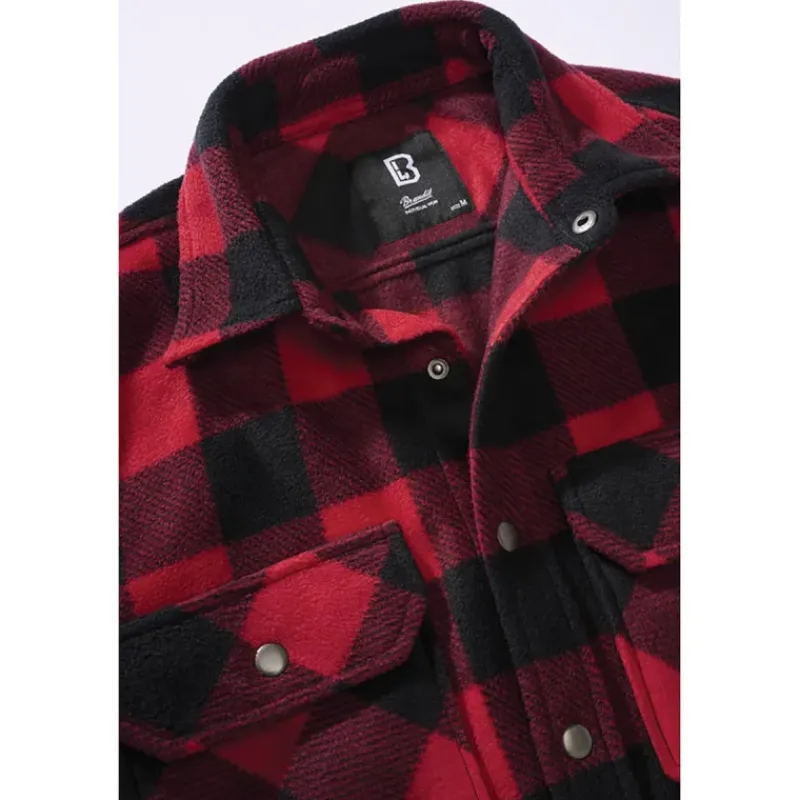 Chemise polaire homme Jeff ® - Rouge et noire - Manches longues*Brandit Online