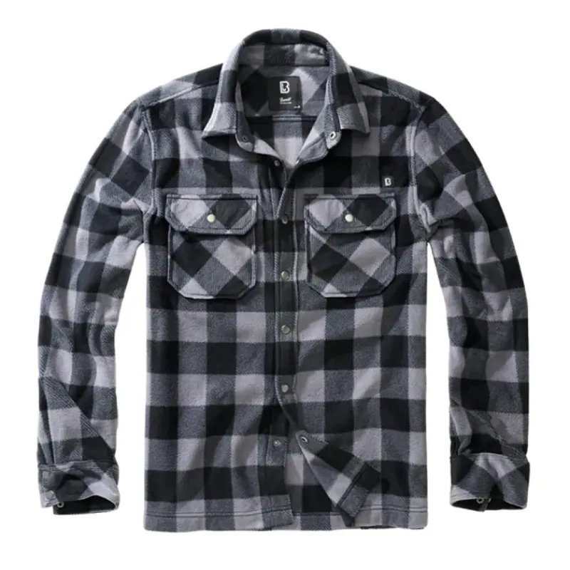 Chemise polaire homme manches longues Jeff ® - Gris et noir*Brandit Best