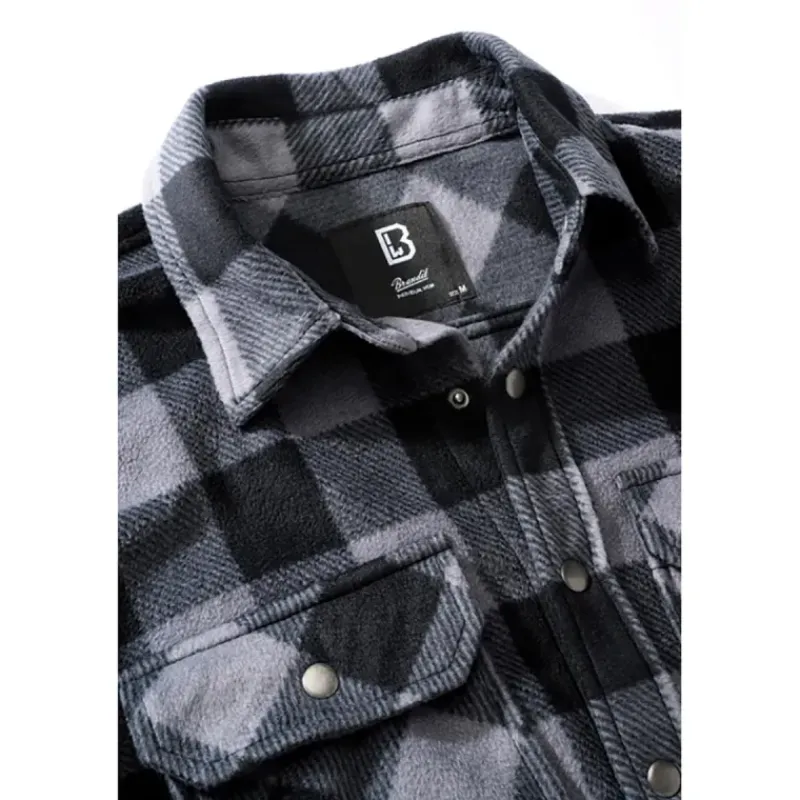 Chemise polaire homme manches longues Jeff ® - Gris et noir*Brandit Best