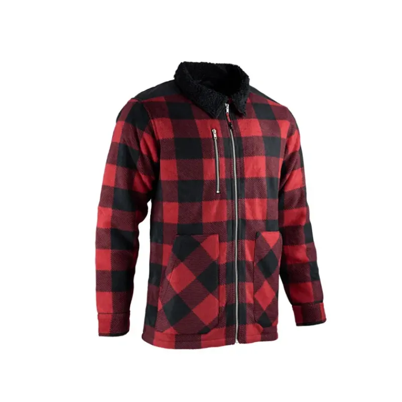 Chemise polaire matelassée homme rouge ® - Manches longues - 390 g/m²*LMA Discount