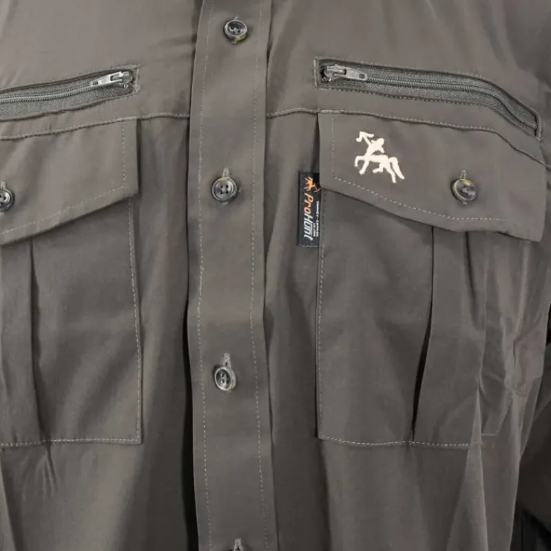 Chemise antitic kaki manches longues stretch 4 poches*PROHUNT Online