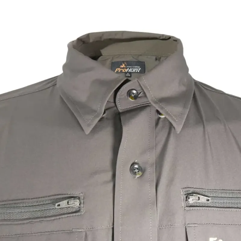 Chemise antitic kaki manches longues stretch 4 poches*PROHUNT Online