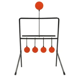 Cible de tir basculante, 5 cibles orange Ø3,8cm et 5cm 25x40cm*