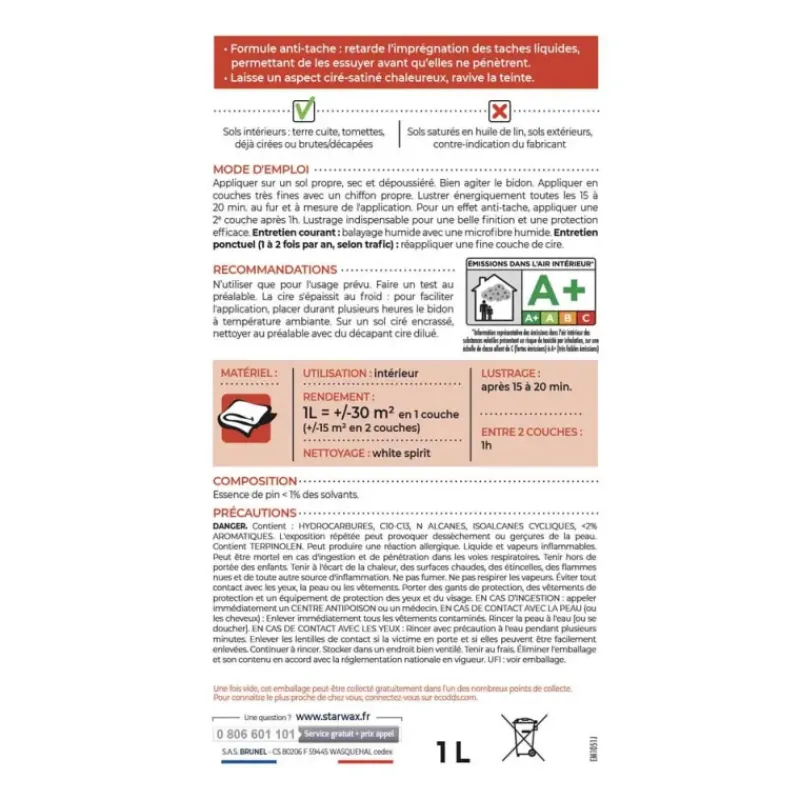 Cire patine incolore terre cuite 1L*Starwax Best
