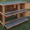 Clapier lapin double étage bois Dim. 136 X 50 X 92 cm* Discount