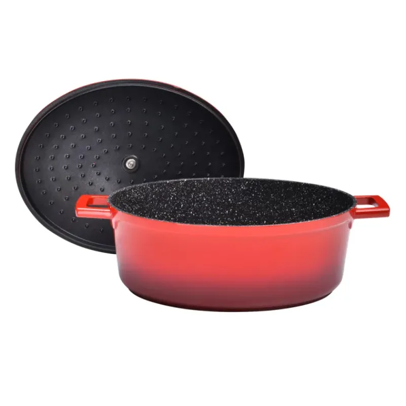 Cocotte en fonte aluminium ovale rouge 5,3 L*Pradel France