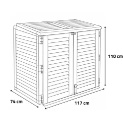 Coffre de jardin avec 2 portes verrouillable 117 x 74 x 110 cm* Best