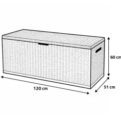Coffre de rangement jardin 350L - 120 X 51 X 60 cm* Best