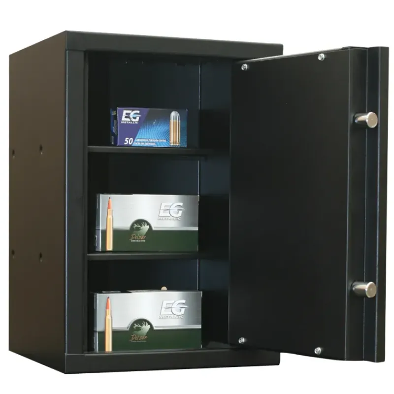 Coffre-fort acier 2mm double cylindre 18mm serrure 6 lames époxy*Jiga Diffusion