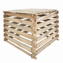 Composteur bois avec couvercle 80 x 80 cm, 510 L*