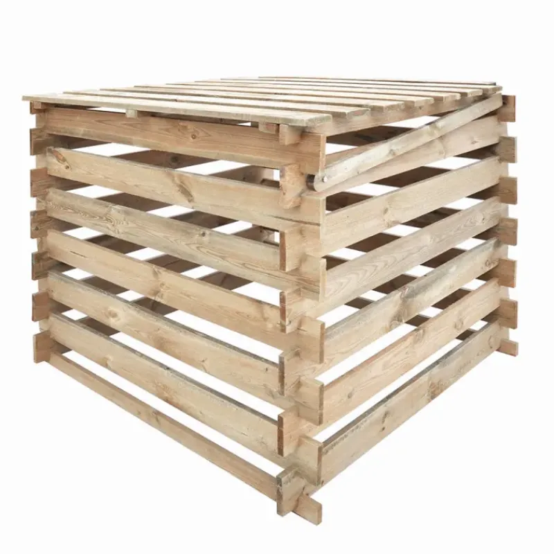 Composteur bois avec couvercle 80 x 80 cm, 510 L*