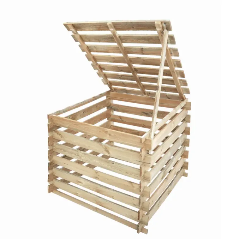Composteur bois avec couvercle 80 x 80 cm, 510 L*