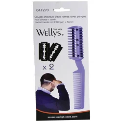 Coupe-cheveux peigne 2 lames rasoir coiffure homme femme* New