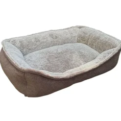 Coussin rectangulaire antidérapant pour chien - 70x55x16cm Marron & Beige* New