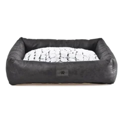 Coussin Sofa Fourrure Croco pour Chien - Noir et Blanc - Déhoussable 63x48x15 cm* New