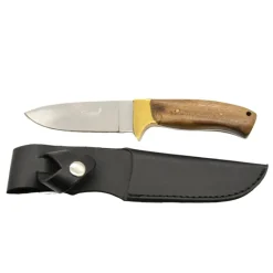 Couteau Aventurier 24 cm inox avec étui cuir – manche bois* Online