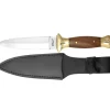 Couteau Boot 9" lame inox 11cm manche bois étui cuir L23cm*