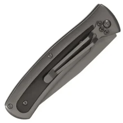 Couteau Titane lame acier 420 noire manche acier inox 11,5cm*Herbertz Discount