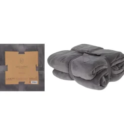 Couverture polaire coral gris 180x230 cm douce et chaude* New