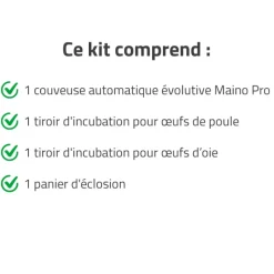 Couveuse + 1 Tiroir de caille à poule + 1 Tiroir oeufs oie - paon -dinde + 1 Panier d'éclosion*MAINO Outlet
