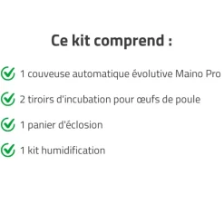 Couveuse + 2 Tiroirs de caille à poule + 1 Panier d'éclosion + 1 Kit humidification*MAINO Sale