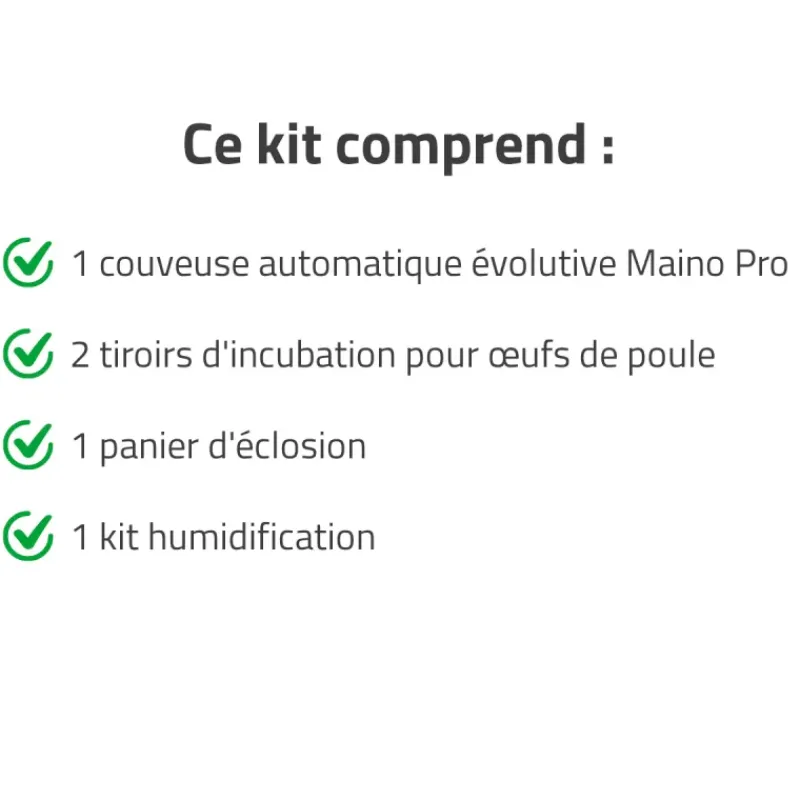 Couveuse + 2 Tiroirs de caille à poule + 1 Panier d'éclosion + 1 Kit humidification*MAINO Sale