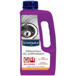 Déboucheur gel surpuissant soude caustique 30% 1L*Starwax Clearance
