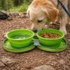 Double gamelle chien voyage rétractable silicone 700ml avec zip* Sale