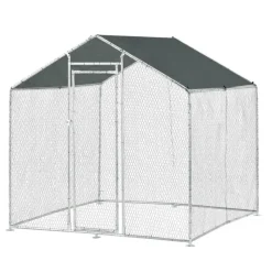 Enclos pour volailles 2x2x2m - 4m² en tube galvanisé et toile PE imperméable*