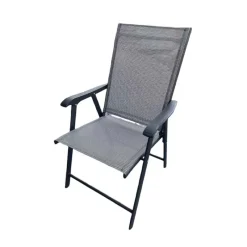 Ensemble Apéro 5 Pièces - Table + 4 Chaises Pliables en Acier et Textilène*