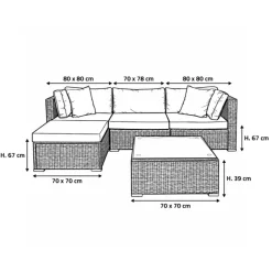 Ensemble Modulo - Canapé d'angle extérieur modulable avec table basse* Clearance