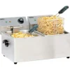 Friteuse électrique professionnelle 2X4L inox double bac*Casselin Sale