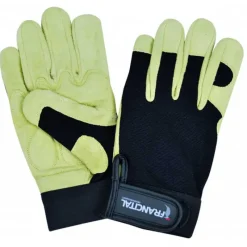 Gants de bûcheron en cuir de chèvre - Protection mécanique - Beige et Noir* Best