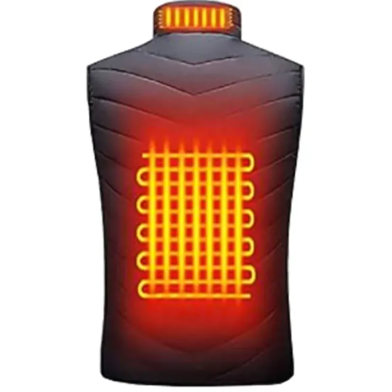 Gilet chauffant 3 niveaux polyester noir M à 2XL 75x46x4cm* Discount