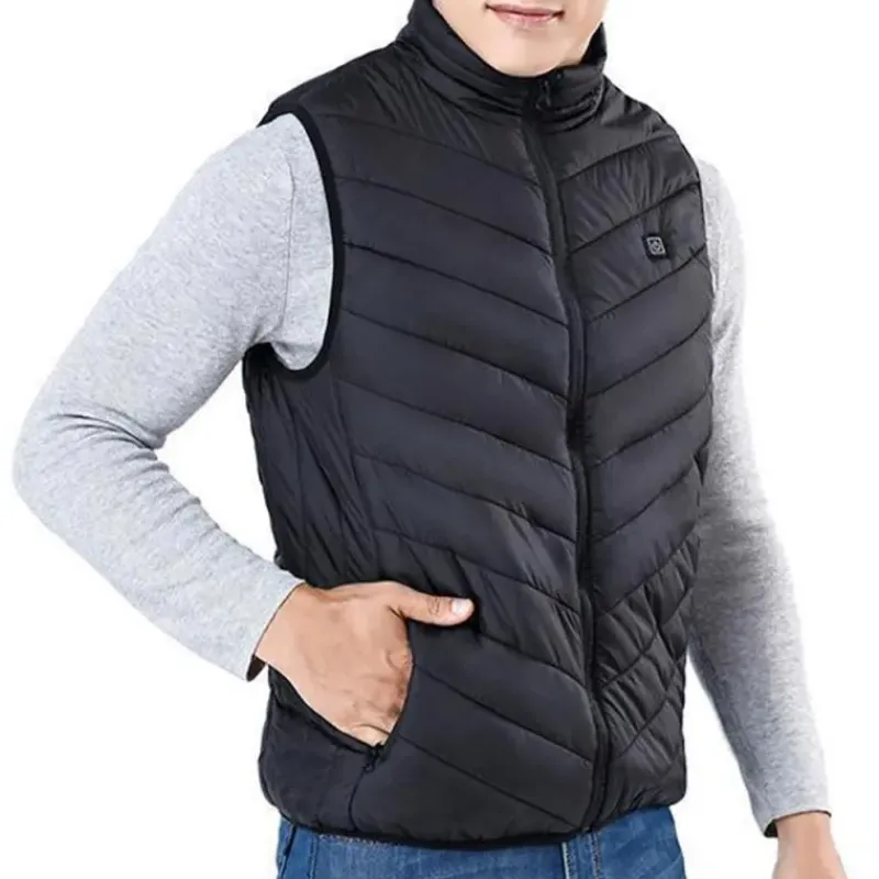 Gilet chauffant 3 niveaux polyester noir M à 2XL 75x46x4cm* Discount