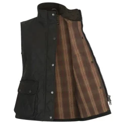 Gilet Walker and Hawkes Haxby Vert Coton Ciré Femme*Walker & Hawkes Sale