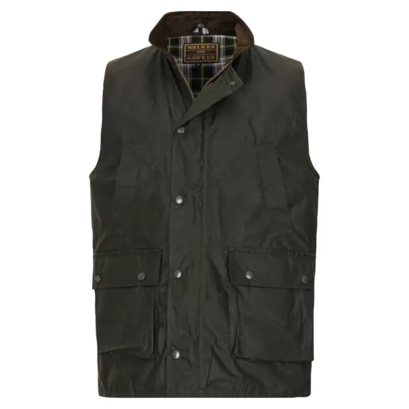 Gilet Walker and Hawkes Winchester Vert Coton Ciré*Walker & Hawkes Outlet