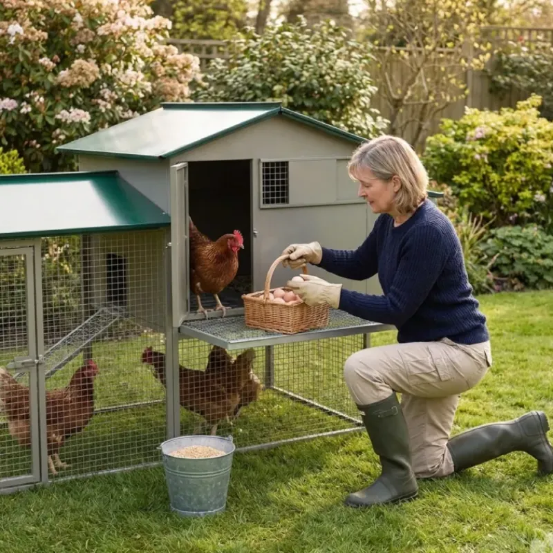 Grand poulailler métal galvanisé 3/4 poules 200X80X120 cm* New