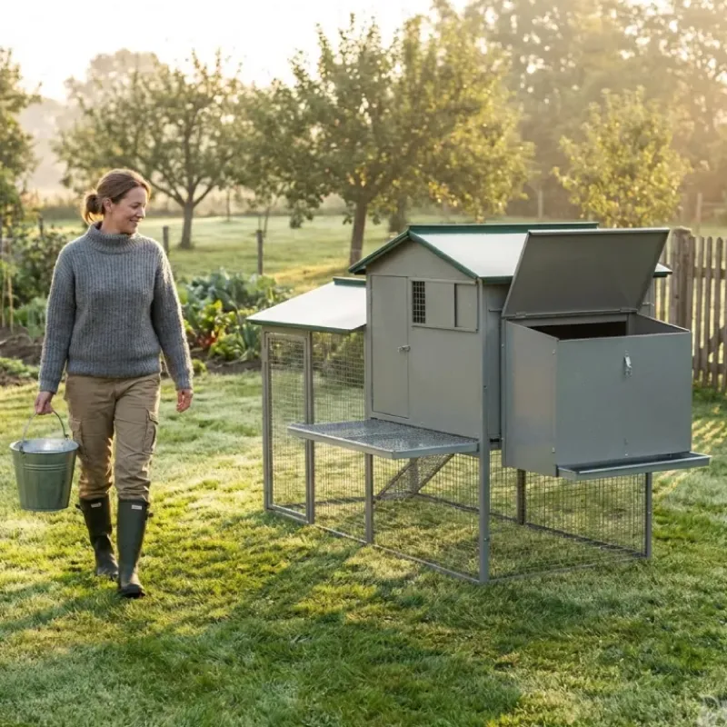 Grand poulailler métal galvanisé 3/4 poules 200X80X120 cm* New