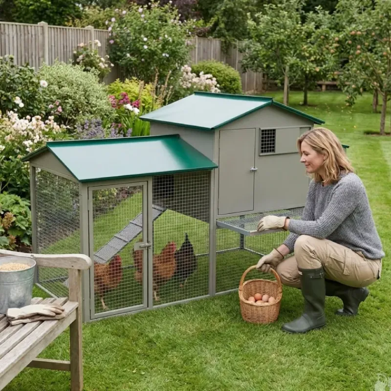 Grand poulailler métal galvanisé 3/4 poules 200X80X120 cm* New