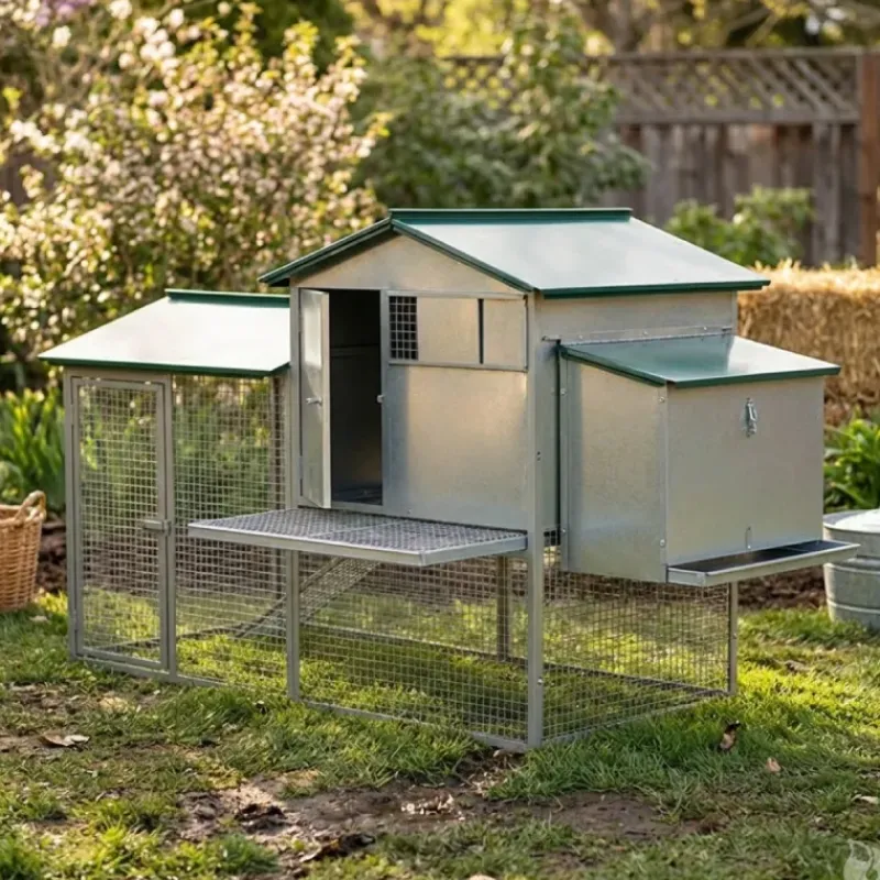 Grand poulailler métal galvanisé 3/4 poules 200X80X120 cm* New