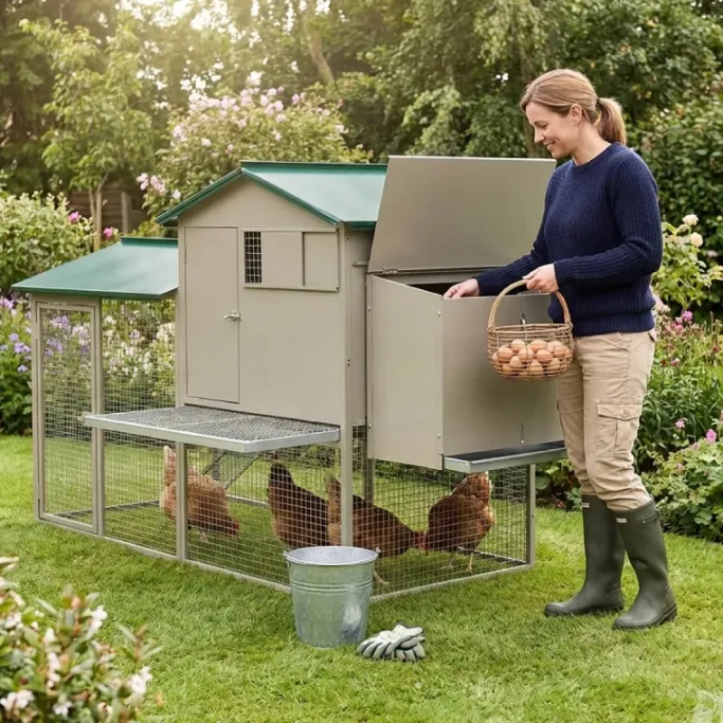 Grand poulailler métal galvanisé 3/4 poules 200X80X120 cm* New