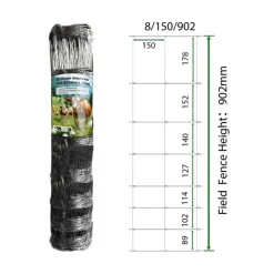 Grillage à moutons galvanisé H.0,95m L.50m - Maille progressive 8/15/90,2mm*