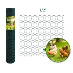 Grillage hexagonale plastifié vert - Maille 13 mm - H 1m - Rouleau 10 ml* Best